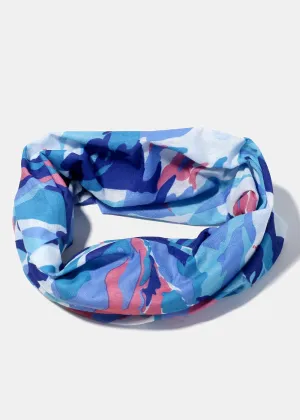Multi-Use Blue Retro Face Covering Scarf