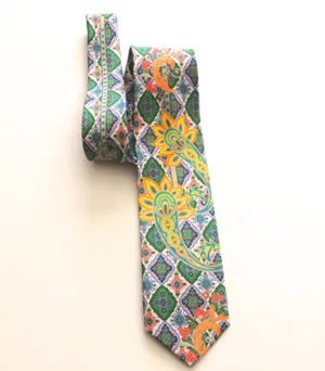 Pangborn Majestic Paisley Green Silk Tie