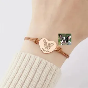 Personalized Pet Portrait Bracelet Stainless Steel Charm