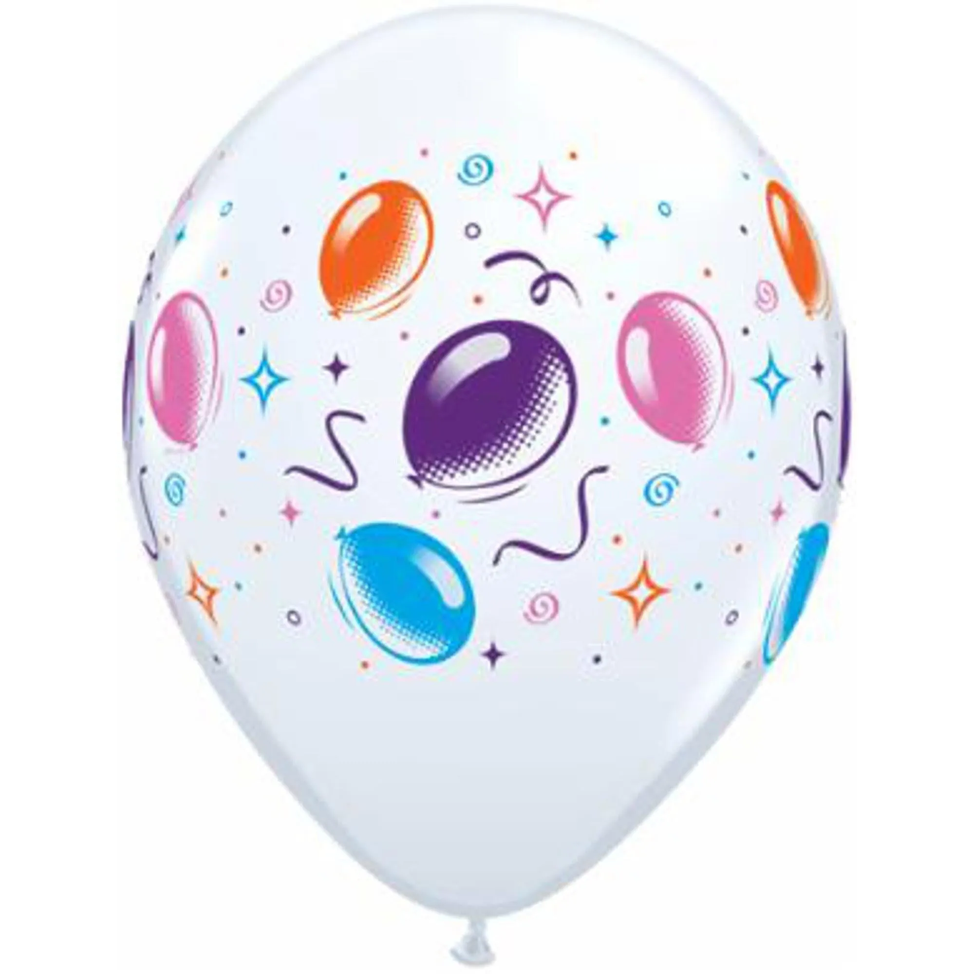 Pioneer 11" Latex Balloon Bursting with Colorful Joy with Streamer Accents (50/Pk)