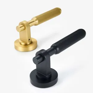 PIPE Solid Brass Lever Door Handle & Lock Set
