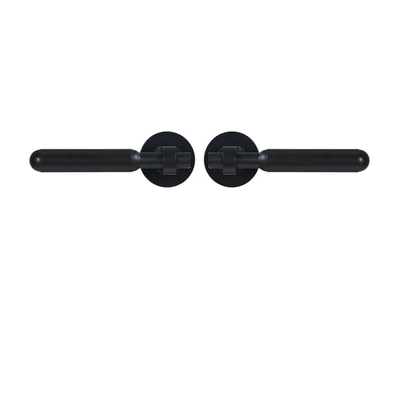 PIPE Solid Brass Lever Door Handle & Lock Set