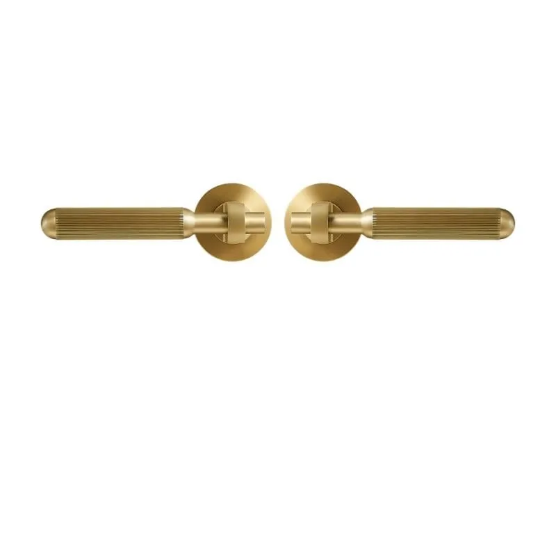 PIPE Solid Brass Lever Door Handle & Lock Set