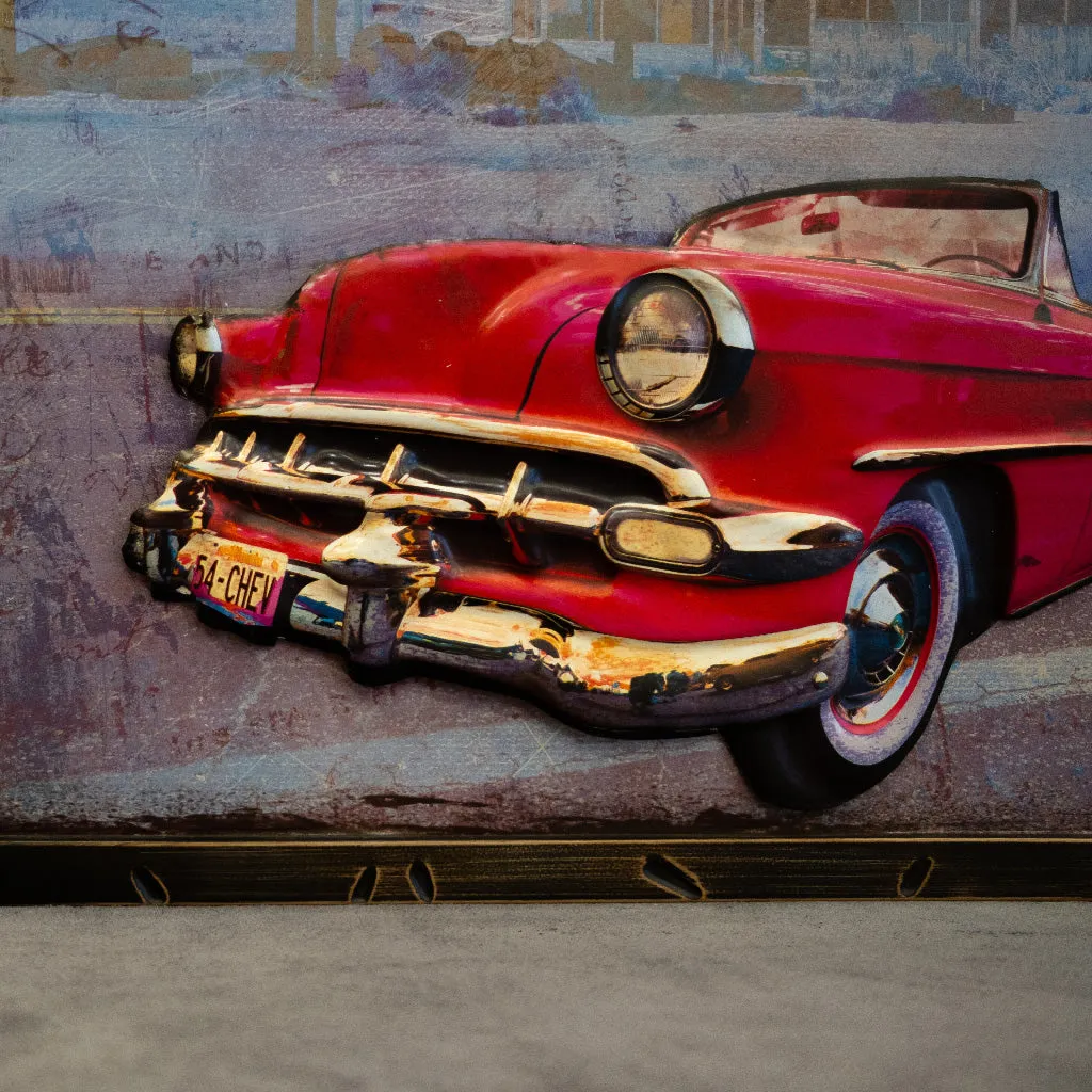 Red Chevy Bel Air 1957 Retro Wall Art