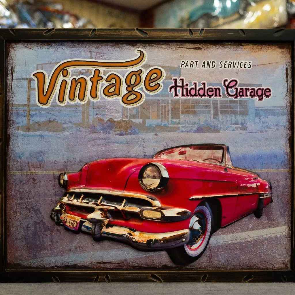 Red Chevy Bel Air 1957 Retro Wall Art