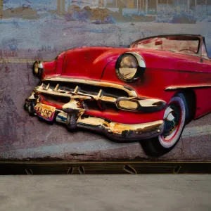 Red Chevy Bel Air 1957 Retro Wall Art