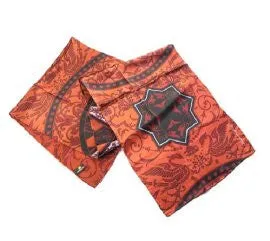 Red Kaleidoscope Silk Scarf with Lariat