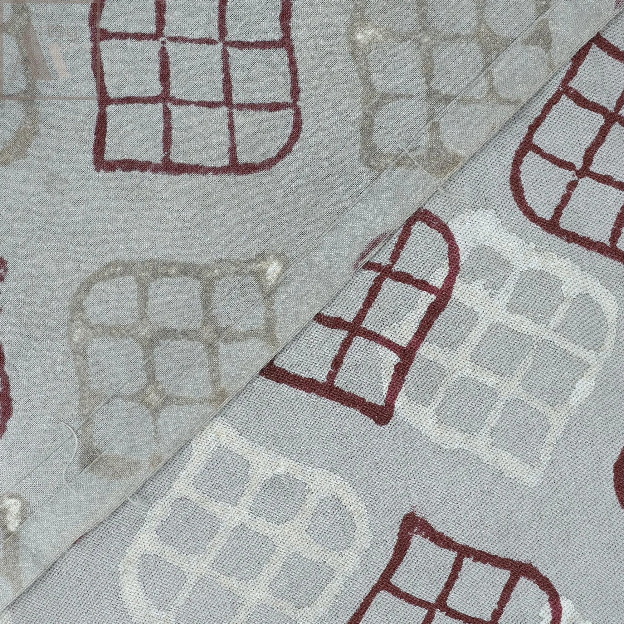 Red Paisley Printed Voile Best Cotton Fabric