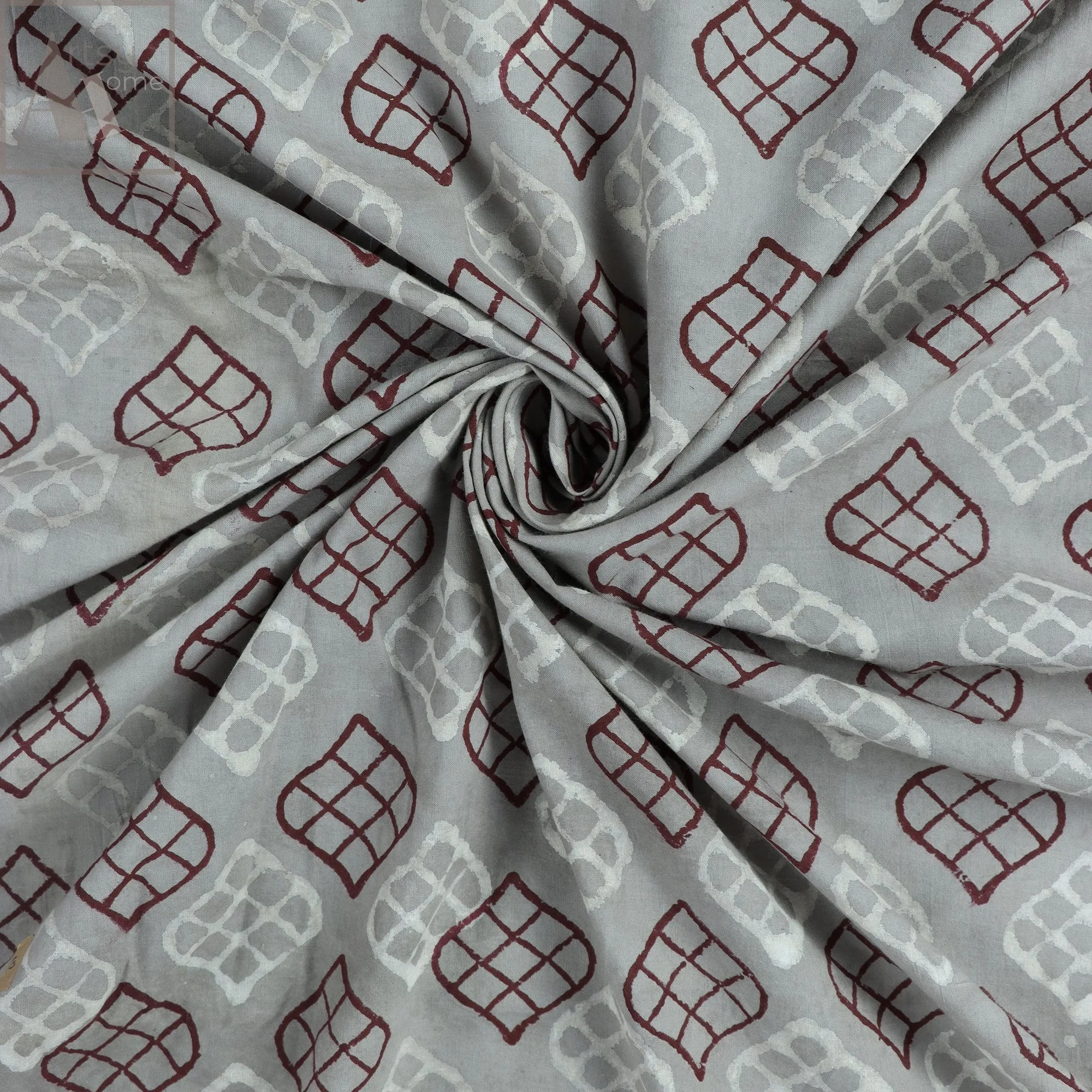 Red Paisley Printed Voile Best Cotton Fabric