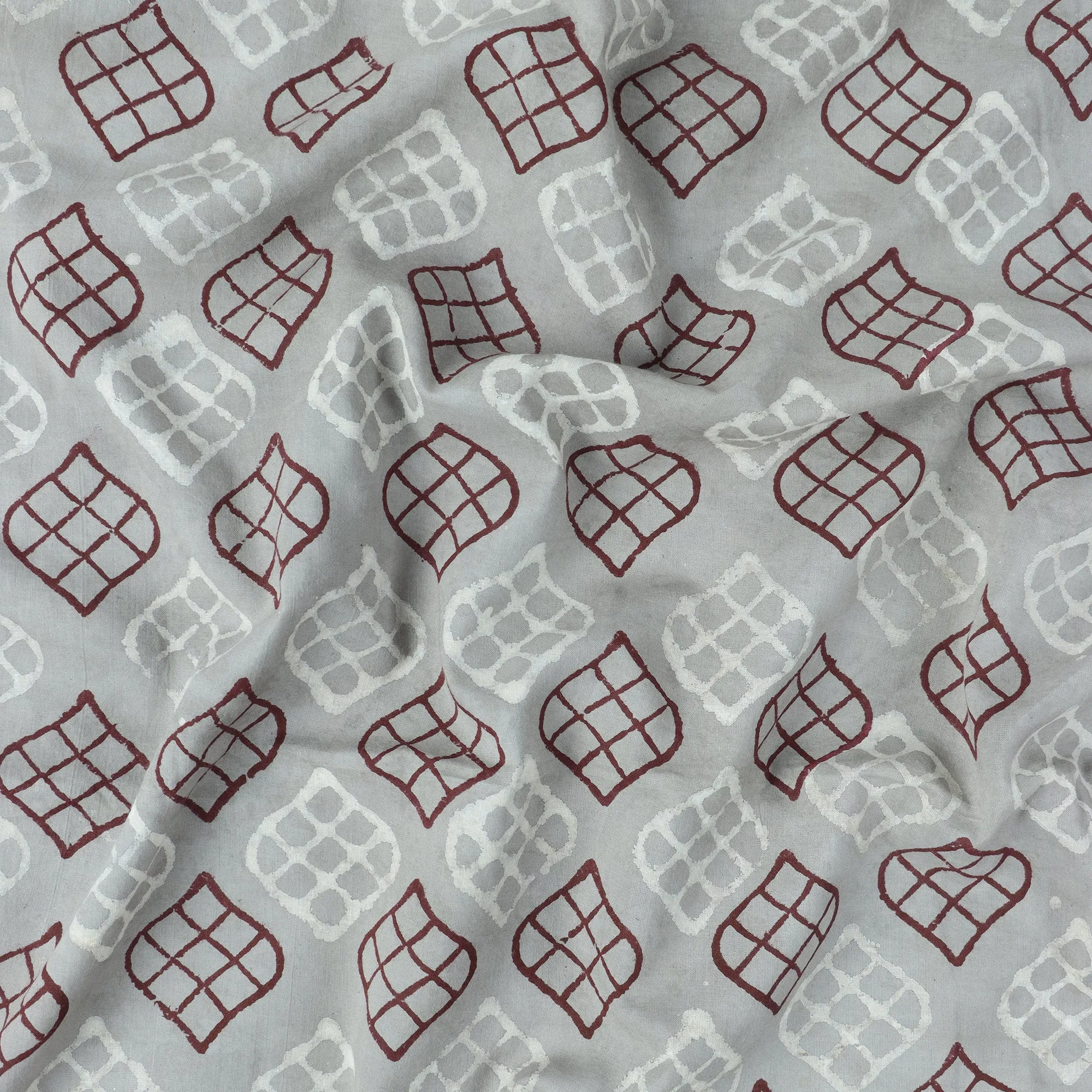 Red Paisley Printed Voile Best Cotton Fabric