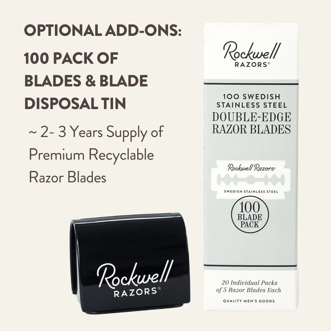 Rockwell 6C Adjustable White Chrome Razor with New Handles