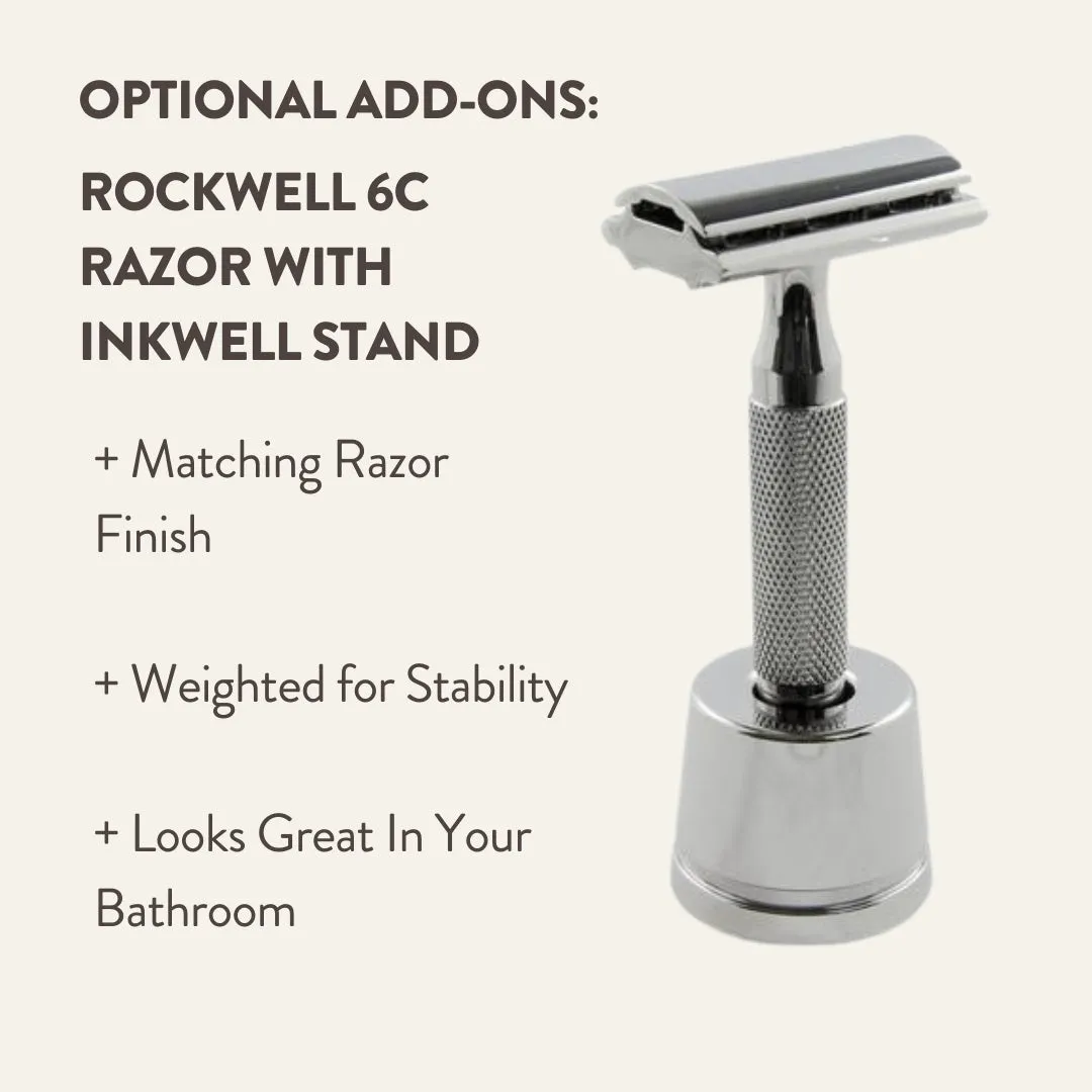 Rockwell 6C Adjustable White Chrome Razor with New Handles