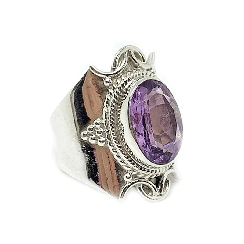 Romini Amethyst Gemstone Boho Ring