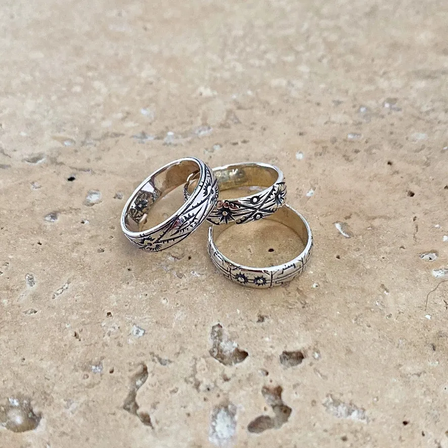 Silver Boho Band Ring - 01