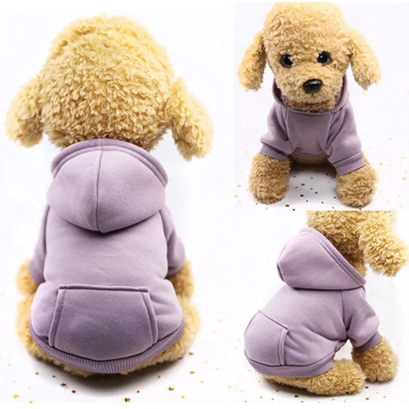 Snug Paws: Puppy Pet Hooded Sweatshirt with Two-Legged Design and Pocket - Keep Your Cat or Dog Cozy and Stylish in Soft Warmth