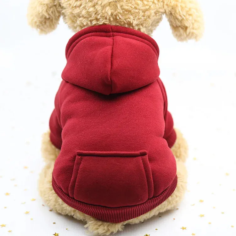 Snug Paws: Puppy Pet Hooded Sweatshirt with Two-Legged Design and Pocket - Keep Your Cat or Dog Cozy and Stylish in Soft Warmth