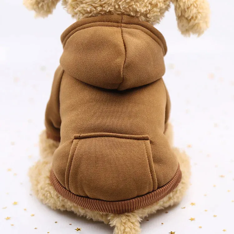 Snug Paws: Puppy Pet Hooded Sweatshirt with Two-Legged Design and Pocket - Keep Your Cat or Dog Cozy and Stylish in Soft Warmth