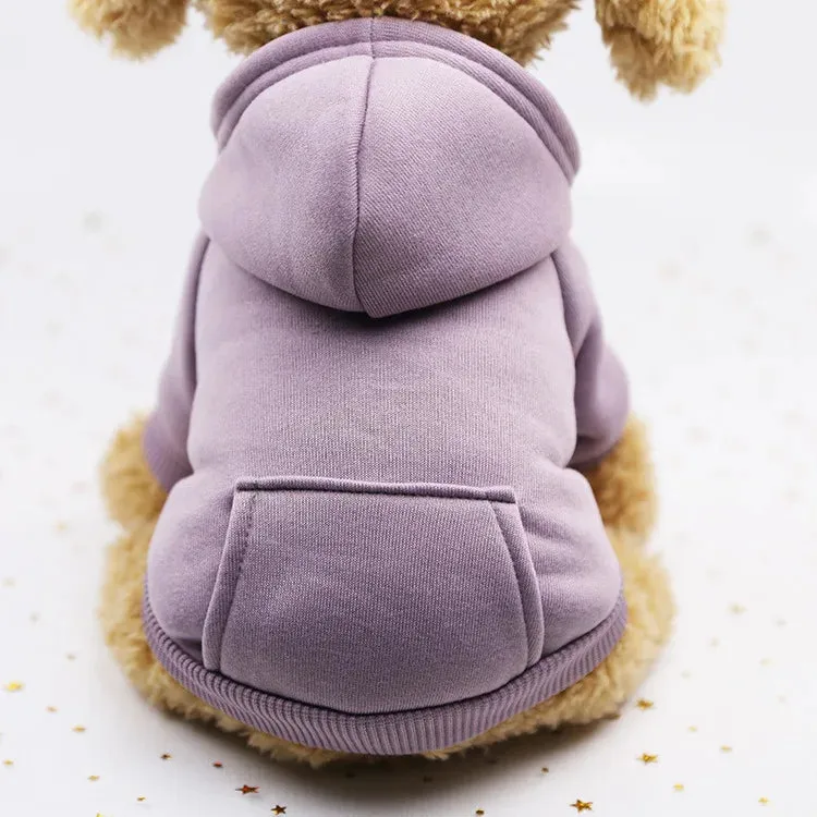 Snug Paws: Puppy Pet Hooded Sweatshirt with Two-Legged Design and Pocket - Keep Your Cat or Dog Cozy and Stylish in Soft Warmth