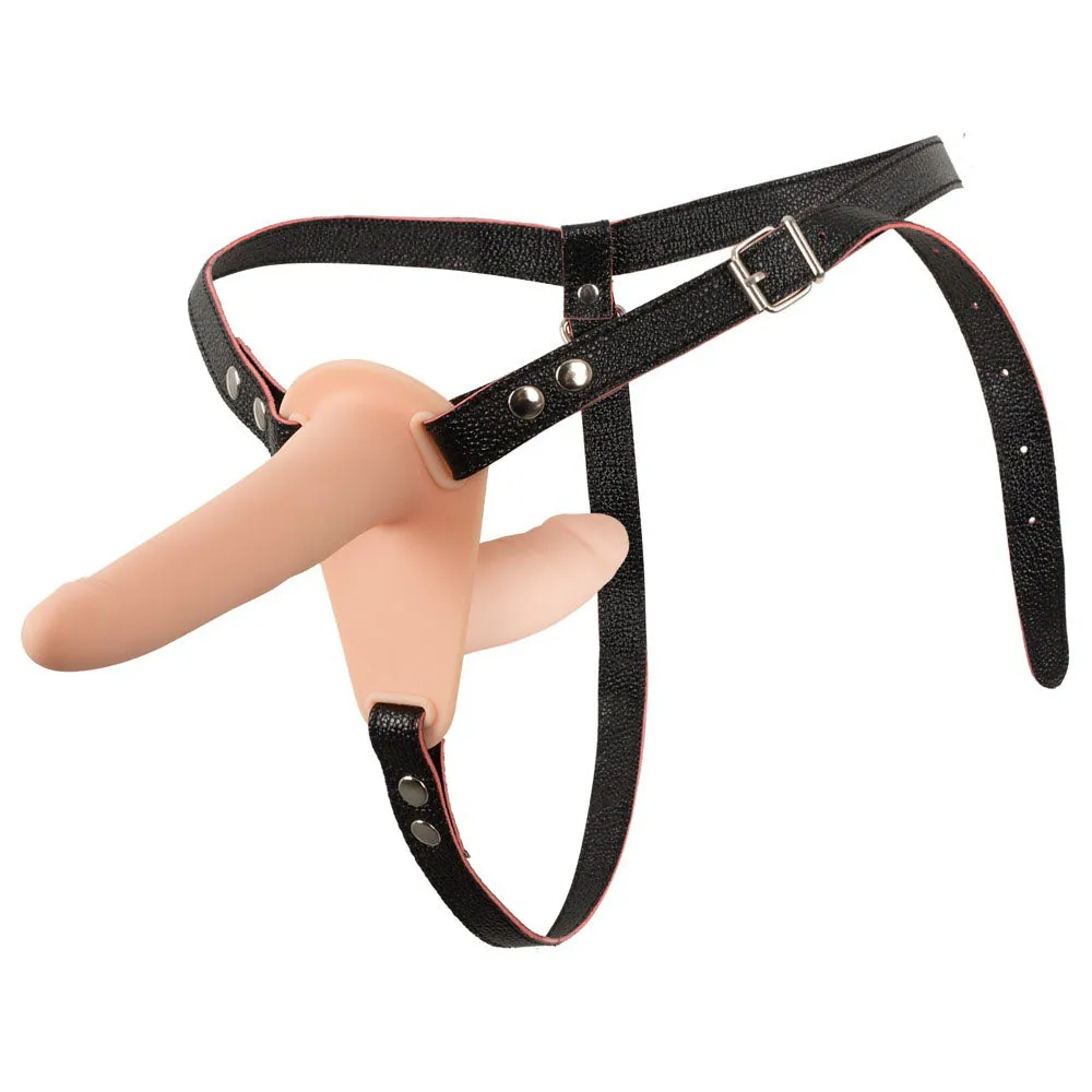 Soft Touch Silicone Rechargeable Vibrating Double Strap-On