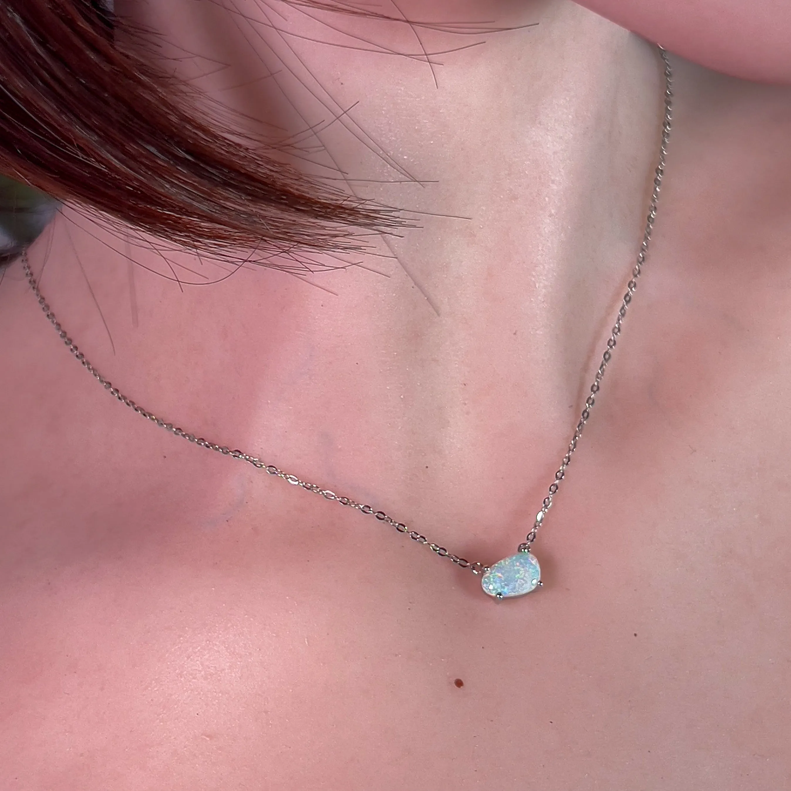 Sterling Silver Crystal Opal 1.14ct necklace