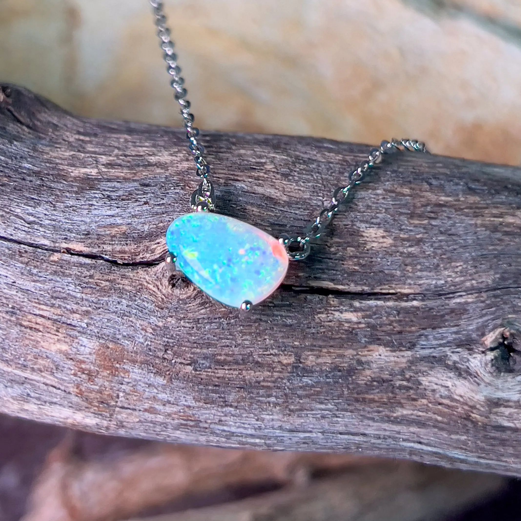 Sterling Silver Crystal Opal 1.14ct necklace