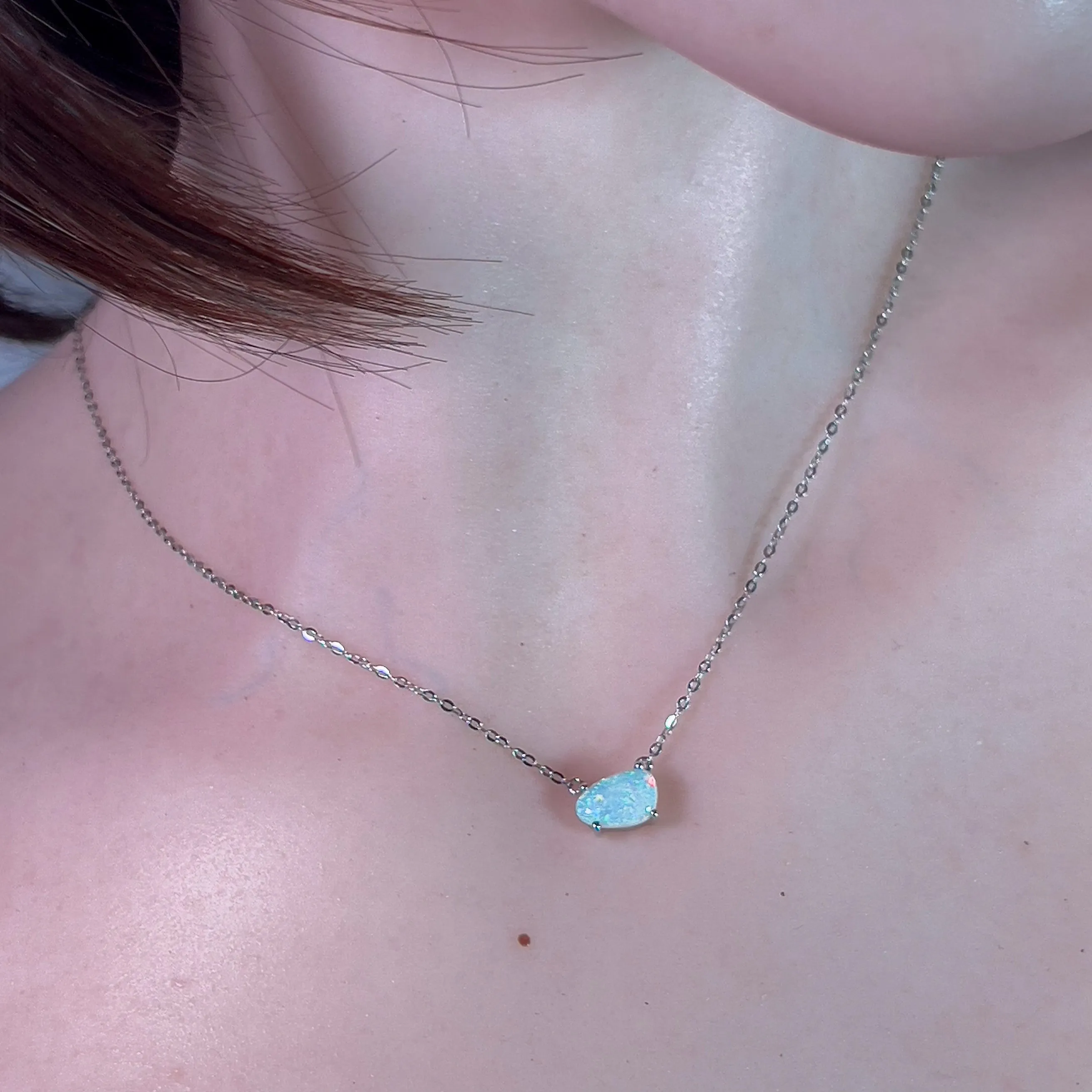 Sterling Silver Crystal Opal 1.14ct necklace