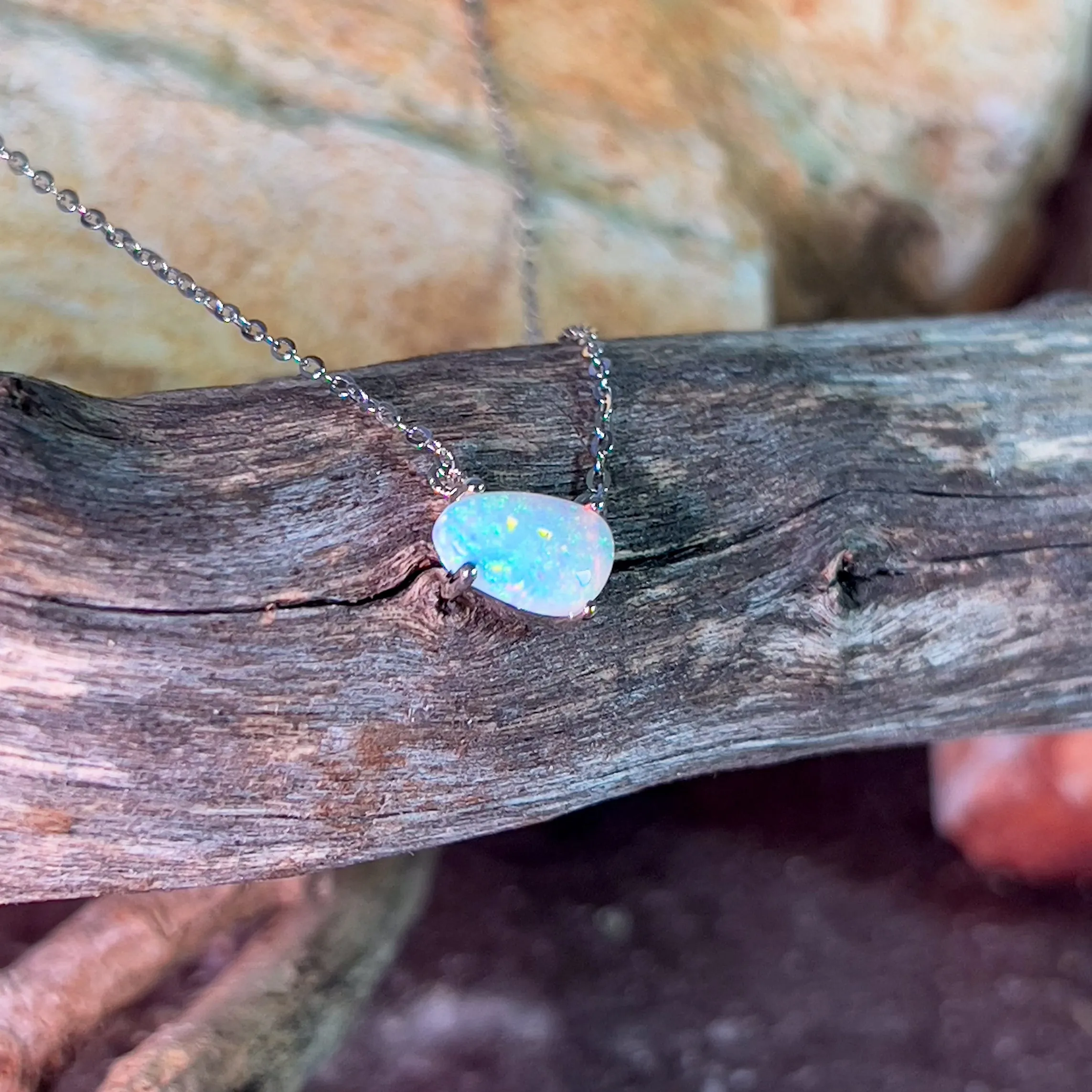 Sterling Silver Crystal Opal 1.14ct necklace