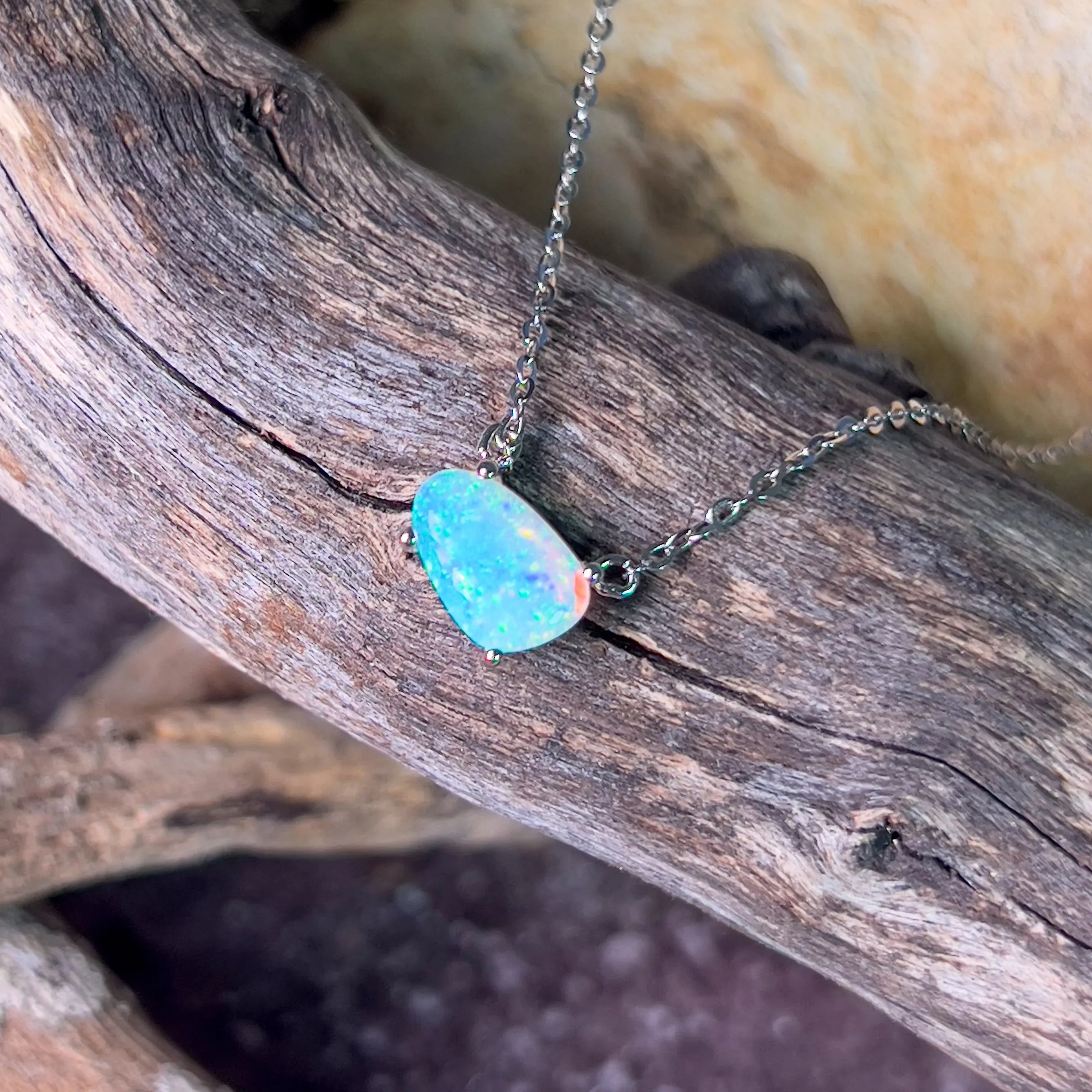 Sterling Silver Crystal Opal 1.14ct necklace
