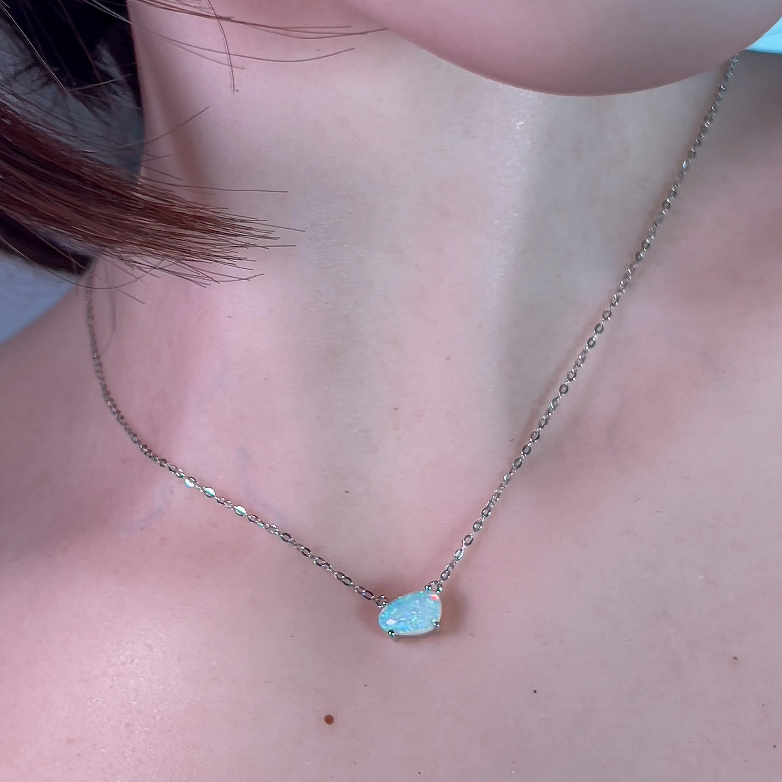 Sterling Silver Crystal Opal 1.14ct necklace