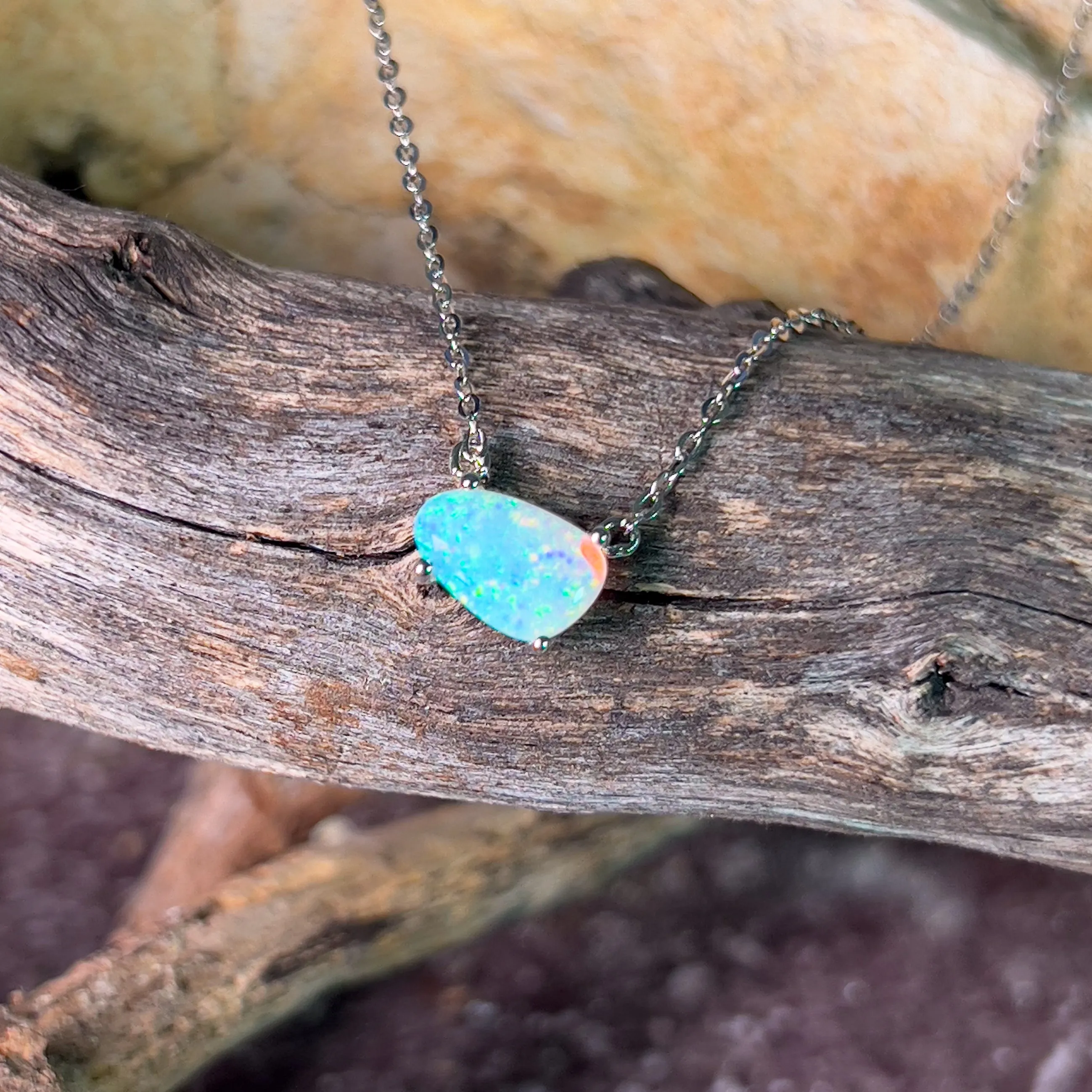 Sterling Silver Crystal Opal 1.14ct necklace