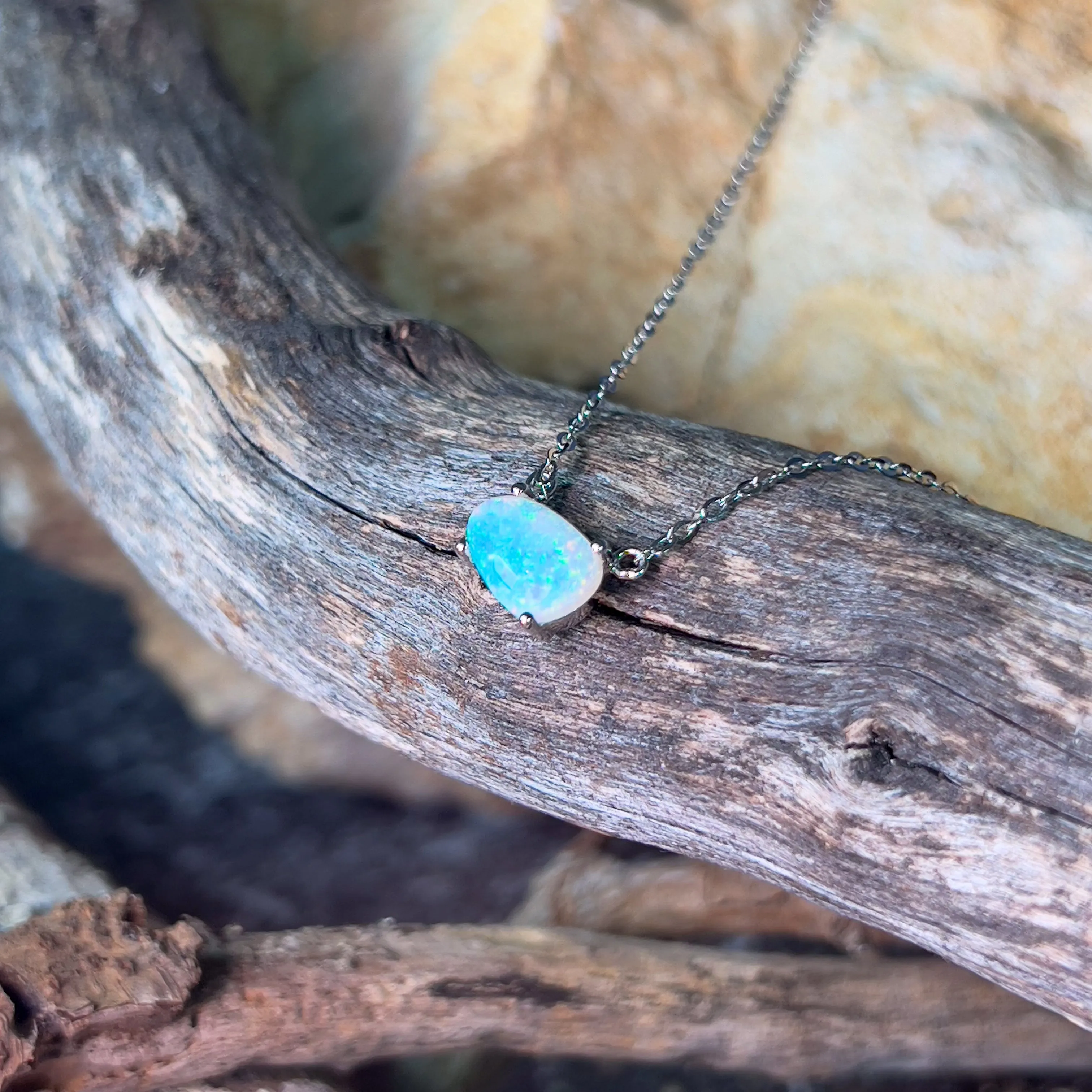 Sterling Silver Crystal Opal 1.14ct necklace