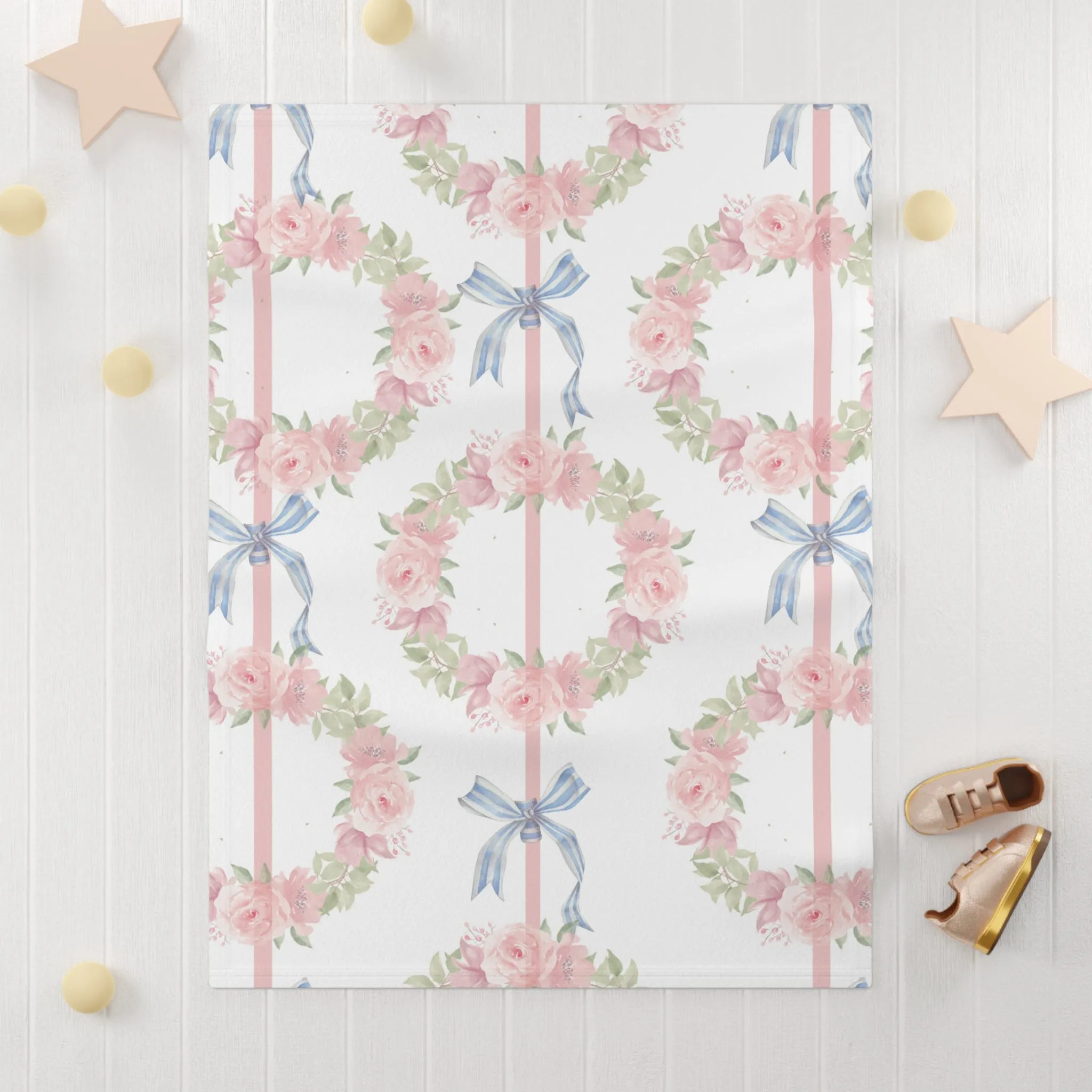 Sutton Print Fluffy Softness Cuddle Fleece Baby Blanket