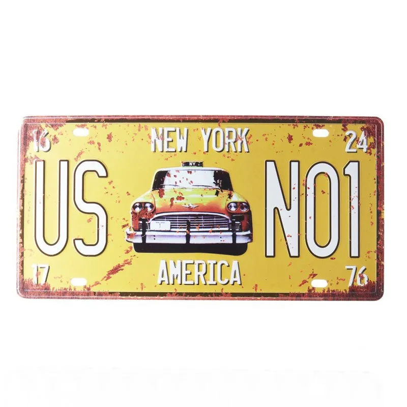Taxi Us No1 Number Plate Wall Accent