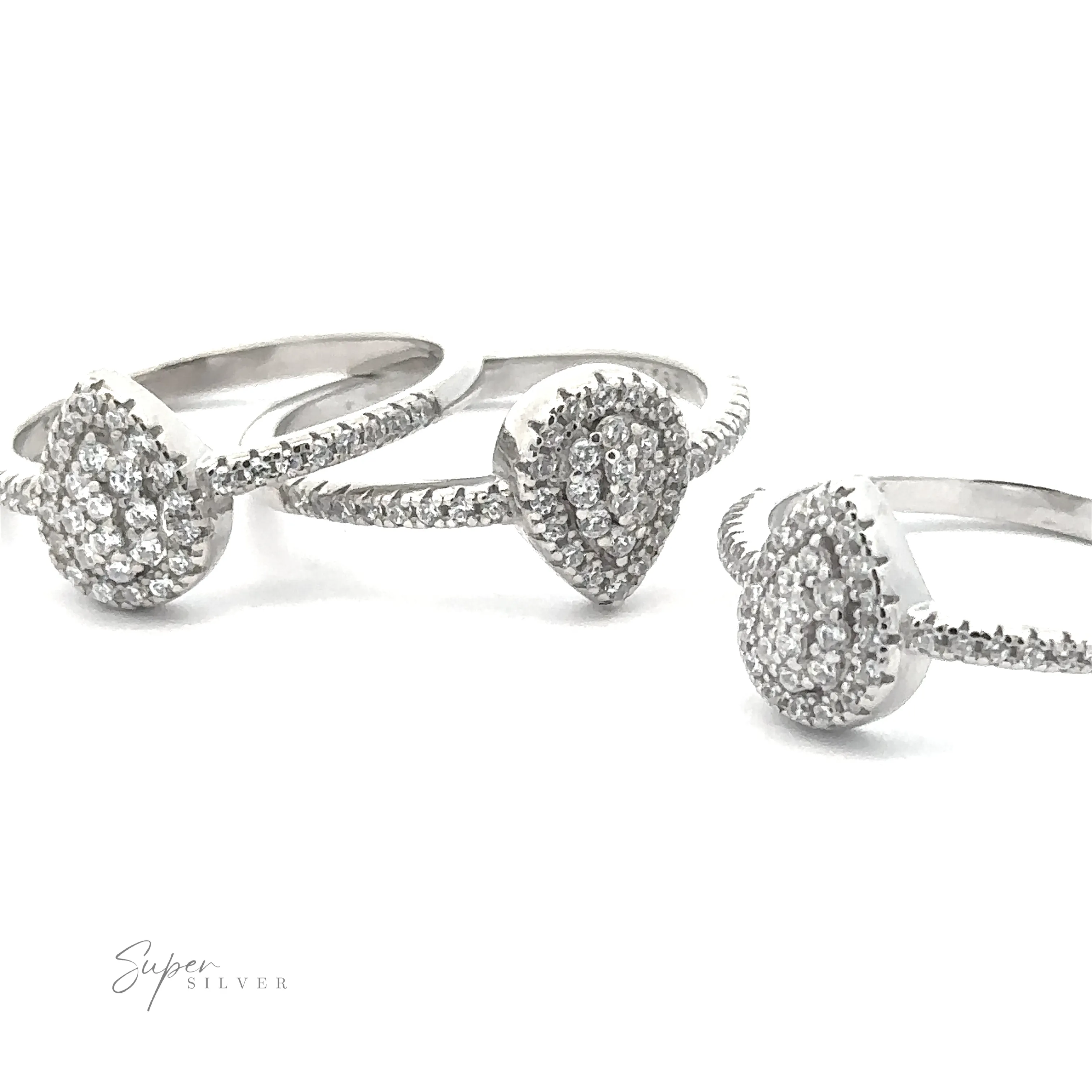 Teardrop  Pave Cubic Zirconia Ring