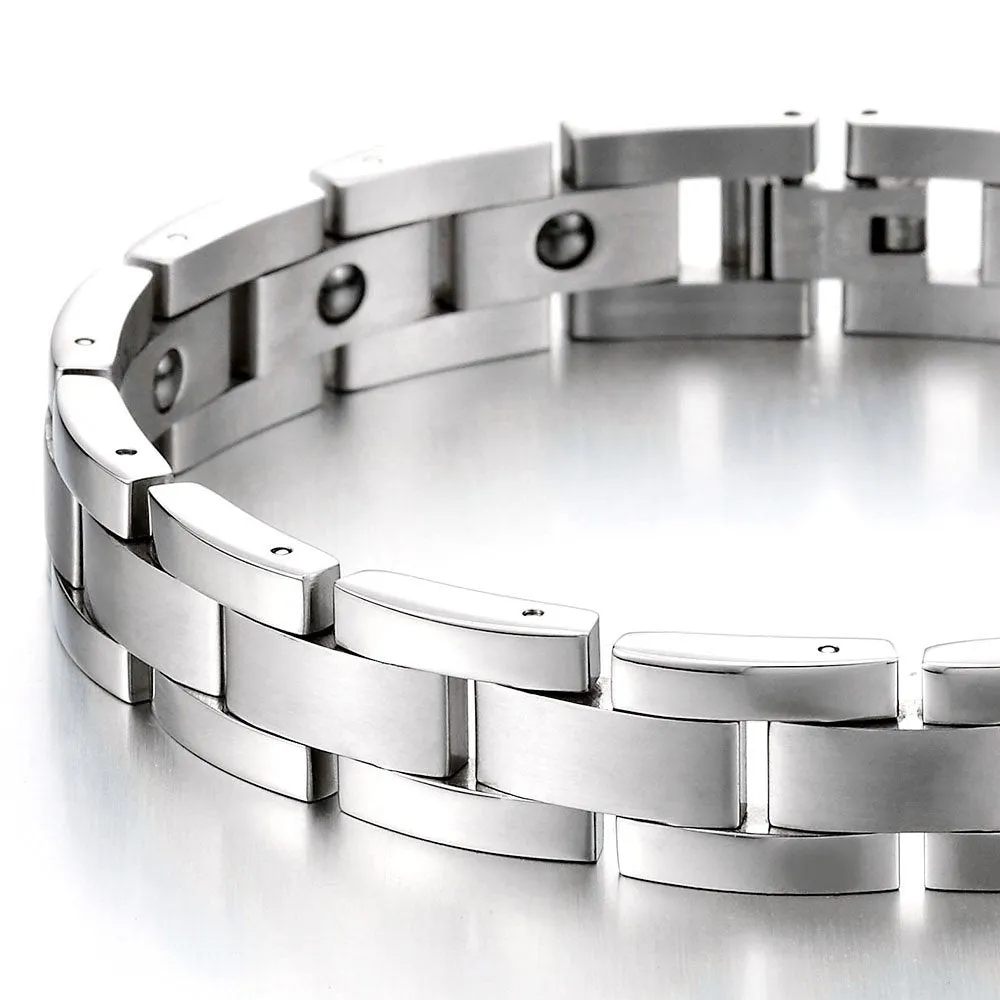 Timeless Stainless Steel Link Men Bracelet, Free Link Removal Tool