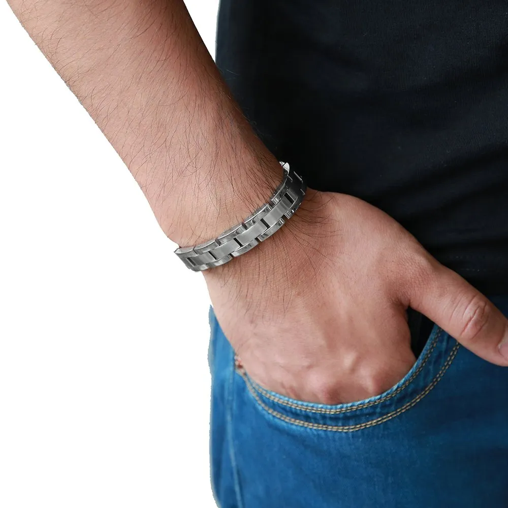 Timeless Stainless Steel Link Men Bracelet, Free Link Removal Tool
