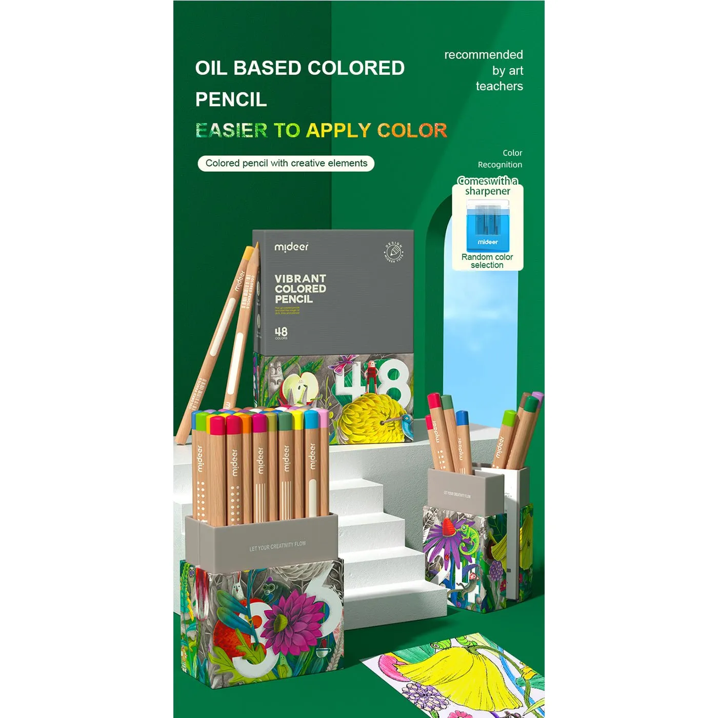 Vibrant Colored Pencil 24 Colors
