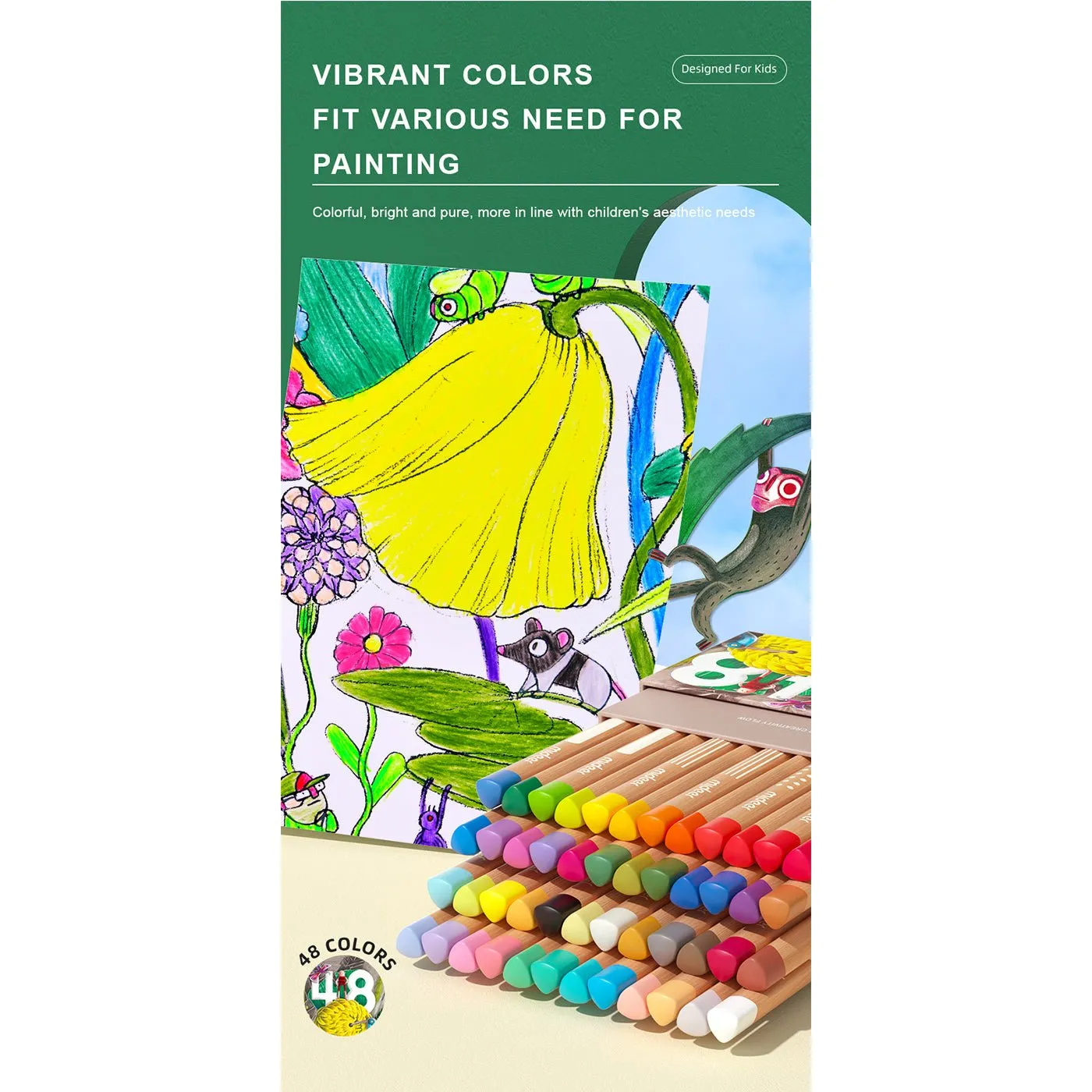 Vibrant Colored Pencil 24 Colors
