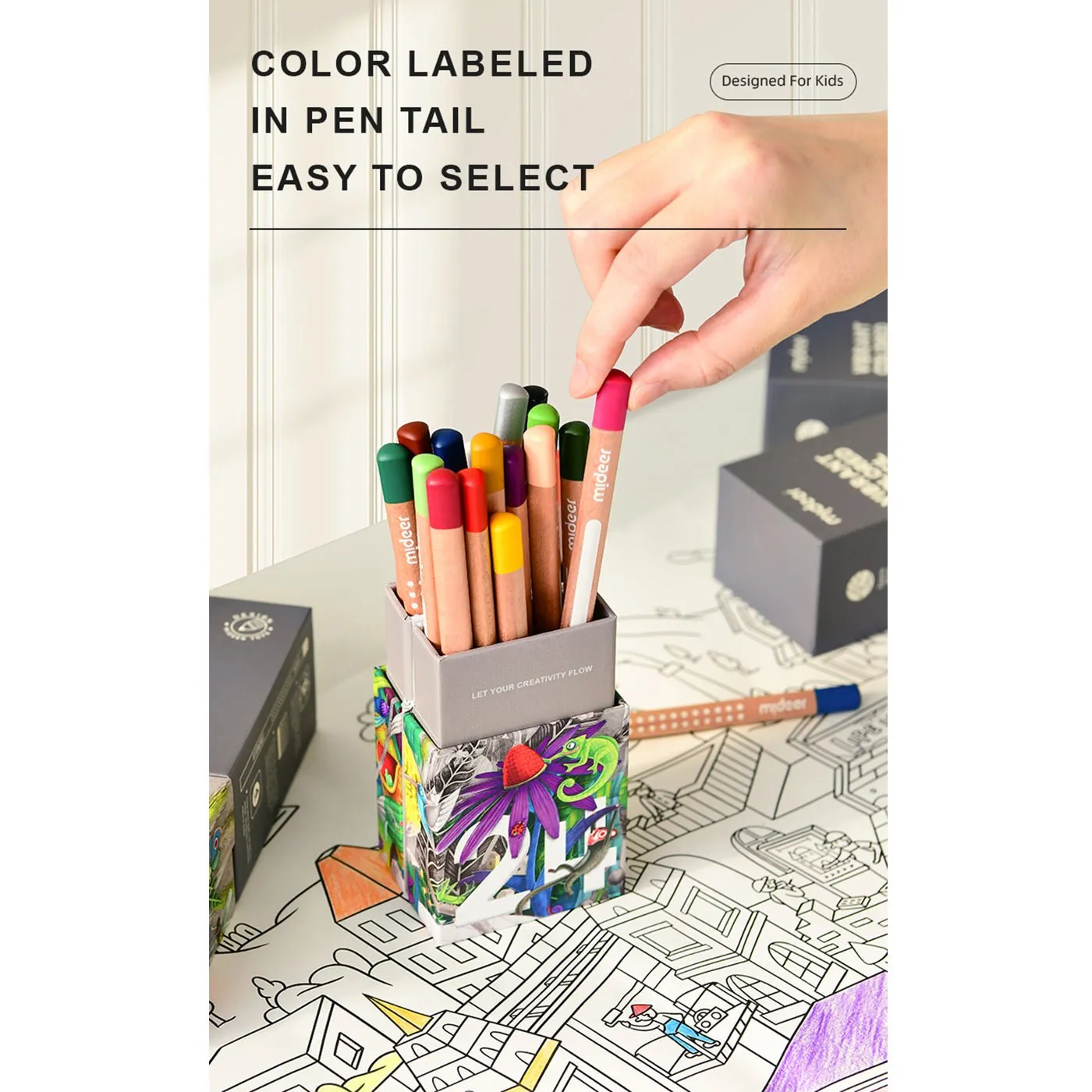 Vibrant Colored Pencil 24 Colors
