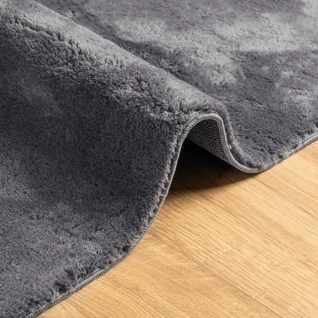 vidaXL HUARTE Anthracite Short Pile Rug - Ultra-Soft, Machine Washable, Non-Slip 200x280 cm - Perfect for Modern Living Spaces