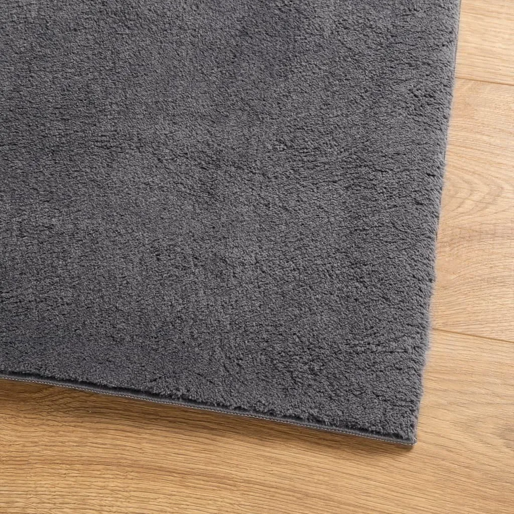 vidaXL HUARTE Anthracite Short Pile Rug - Ultra-Soft, Machine Washable, Non-Slip 200x280 cm - Perfect for Modern Living Spaces