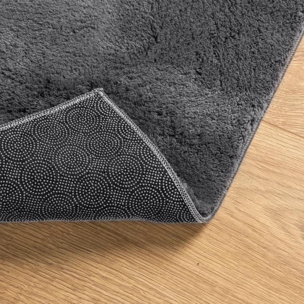 vidaXL HUARTE Anthracite Short Pile Rug - Ultra-Soft, Machine Washable, Non-Slip 200x280 cm - Perfect for Modern Living Spaces