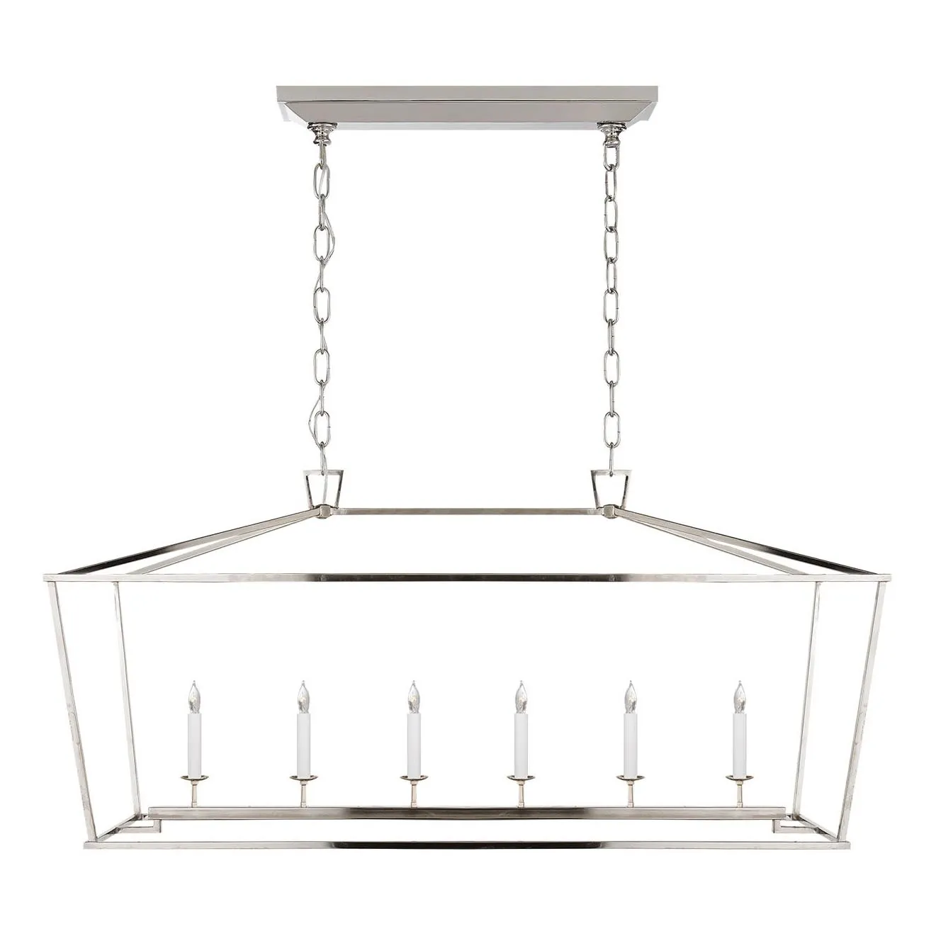 Visual Comfort & Co. | E.F. Chapman Darlana 6 Light 54 Inch Polished Nickel Linear Pendant Ceiling Light