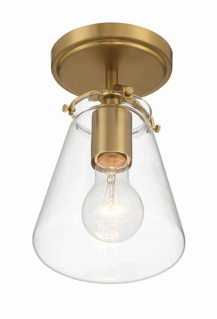 Voss 1 Light Luxe Gold Semi Flush Mount