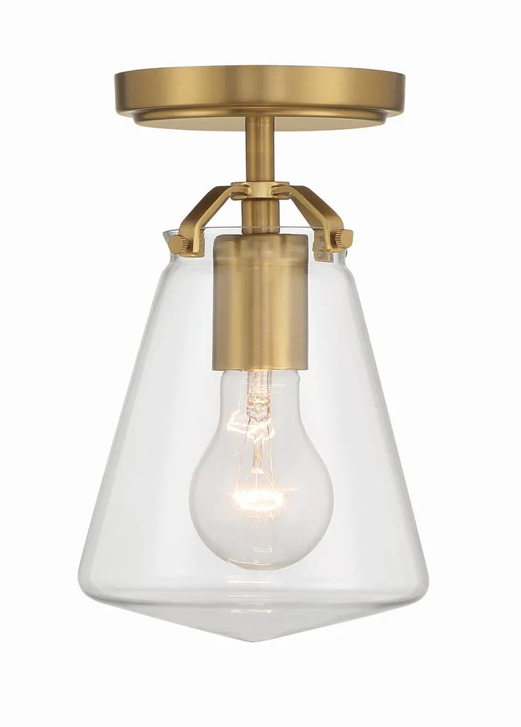 Voss 1 Light Luxe Gold Semi Flush Mount