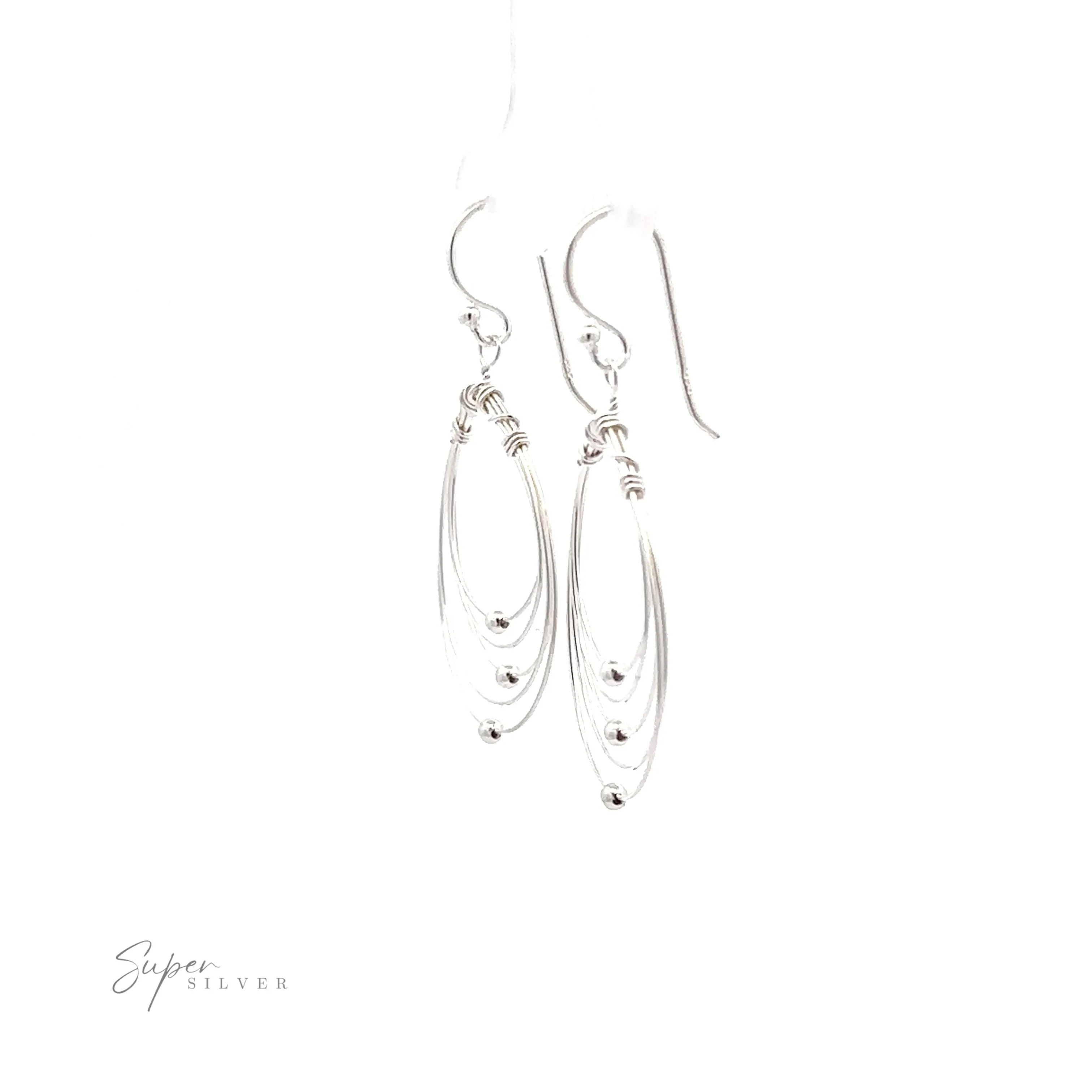 Wire Teardrop Dangle Earrings