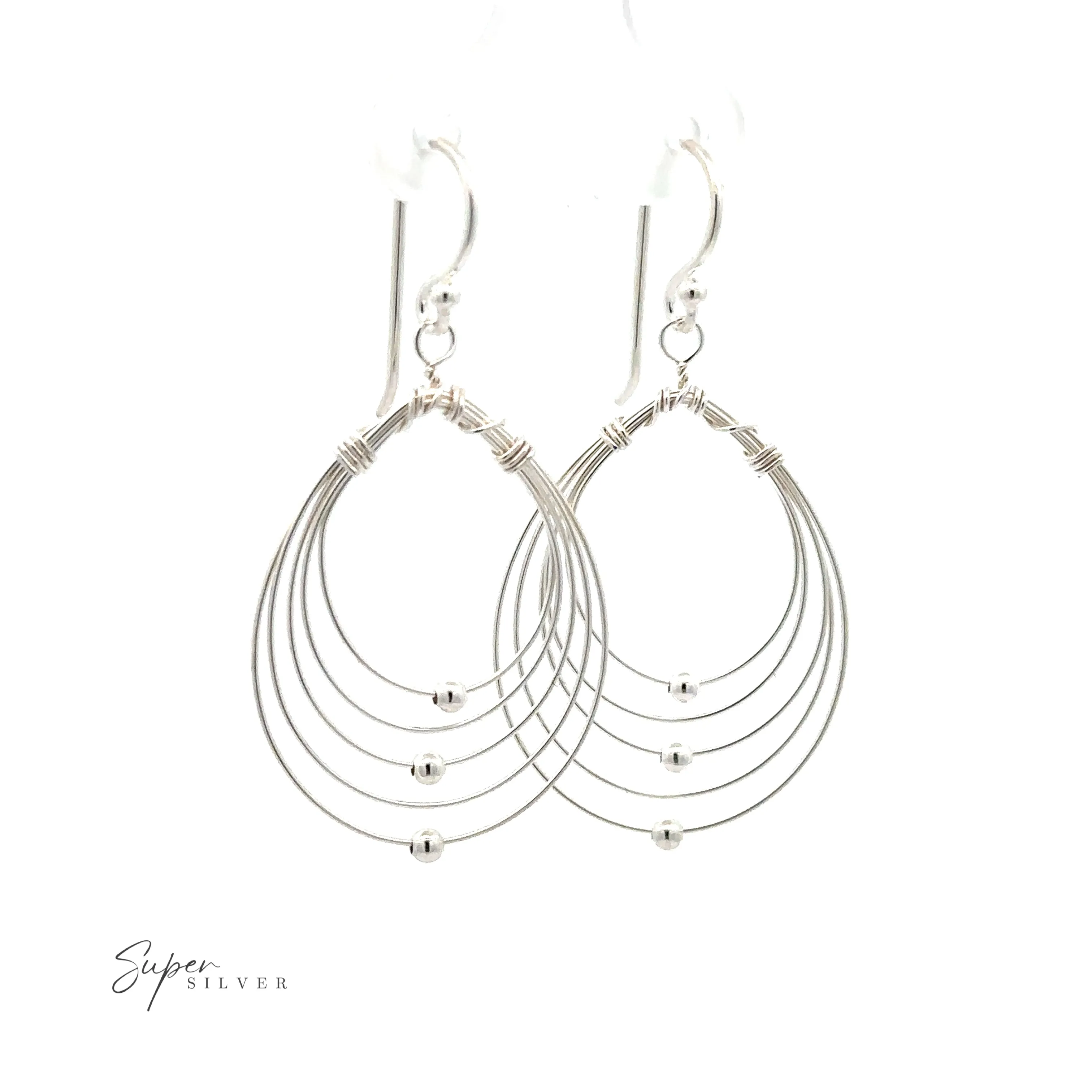 Wire Teardrop Dangle Earrings