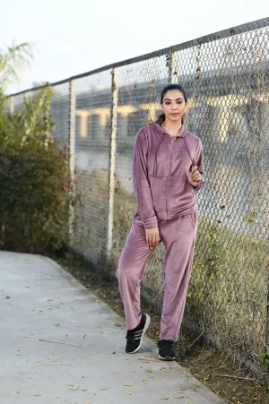 Women Tracksuit With Hood And Zipper Velour/ Fleece Inside W2 Onion