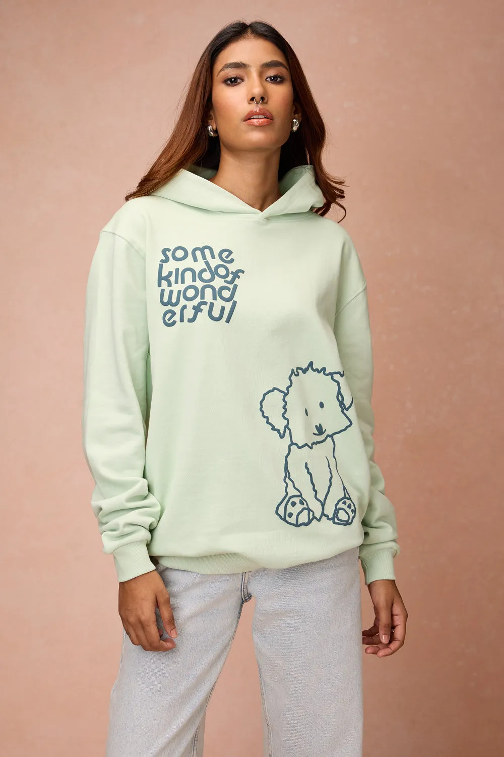 Women's Mint Green Dog Loves Me Hoodie