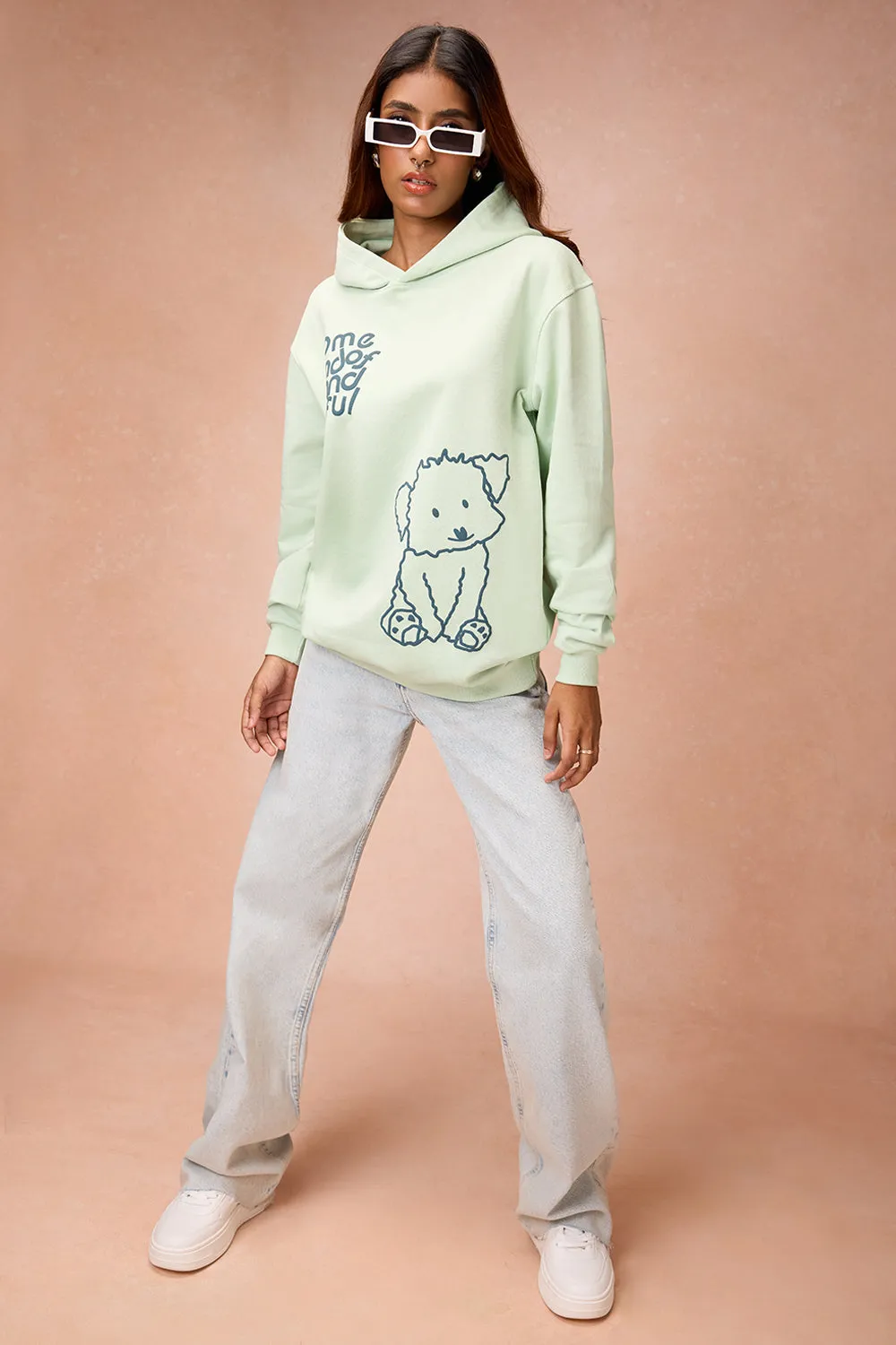 Women's Mint Green Dog Loves Me Hoodie